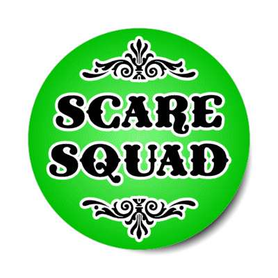 scare squad classic halloween team green stickers, magnet