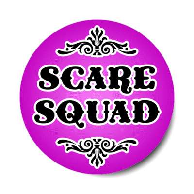 scare squad classic halloween team purple stickers, magnet