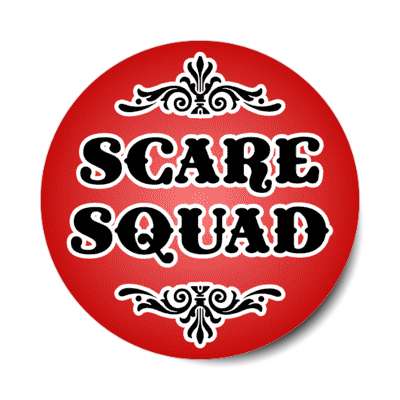 scare squad classic halloween team red stickers, magnet