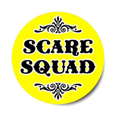 scare squad classic halloween team yellow stickers, magnet