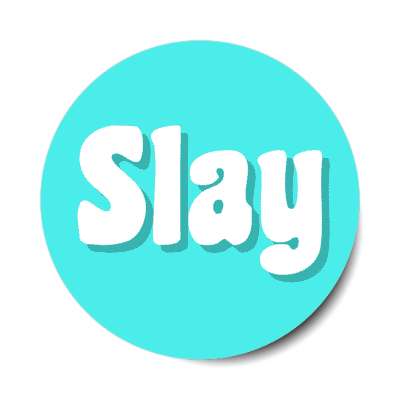 slay novelty confidence meme aqua stickers, magnet