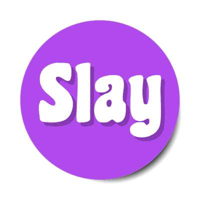 slay novelty confidence meme purple stickers, magnet