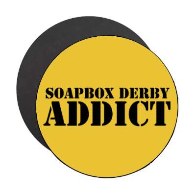 soapbox derby addict stencil stickers, magnet