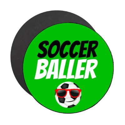 soccer baller sunglasses smile face stickers, magnet