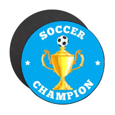 soccer champion stars trophy soccerball stickers, magnet