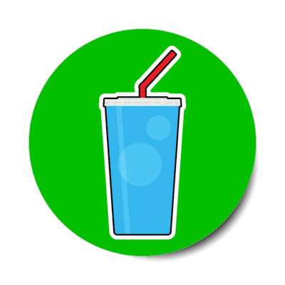 soft drink fountain soda pop juice straw green stickers, magnet