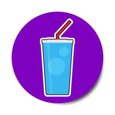 soft drink fountain soda pop juice straw purple stickers, magnet