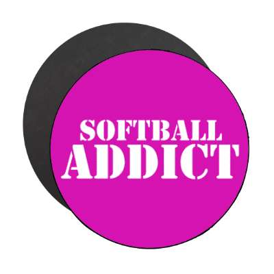 softball addict stickers, magnet