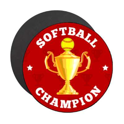 softball champion trophy stickers, magnet