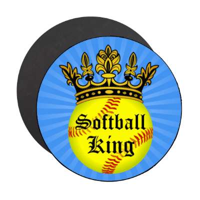 softball king crown stickers, magnet