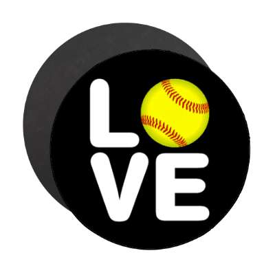 softball love stacked stickers, magnet