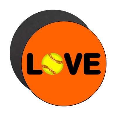 softball love stickers, magnet