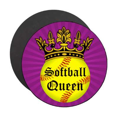 softball queen crown stickers, magnet