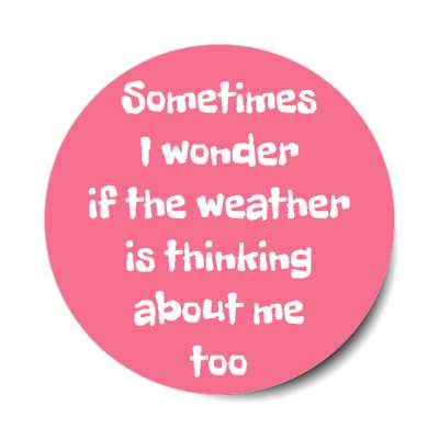 sometimes i wonder if the weather is thinking about me too stickers, magnet