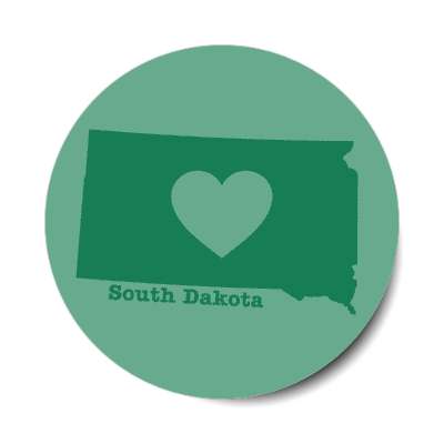 south dakota state heart silhouette stickers, magnet