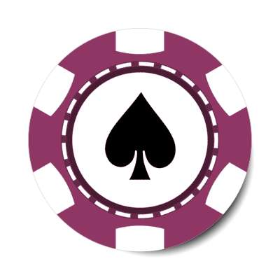 spade card suit poker chip purple stickers, magnet