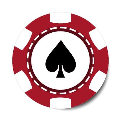 spade card suit poker chip red stickers, magnet