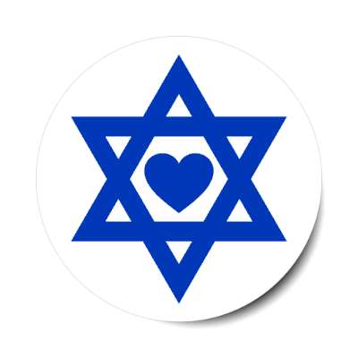star of david heart israel hope peace stickers, magnet