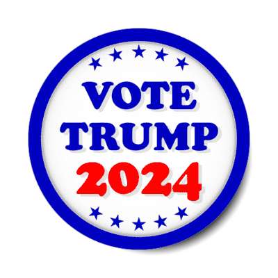 stars vote trump 2024 blue border stickers, magnet