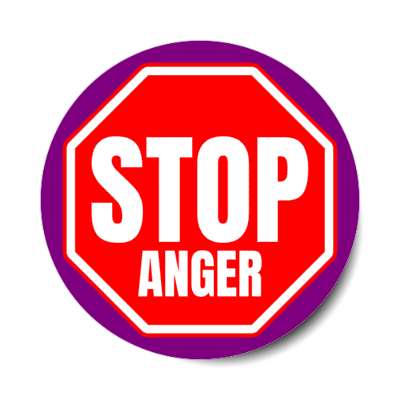 stop anger stickers, magnet