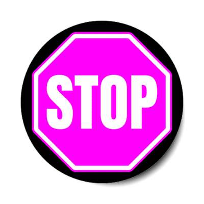 stop sign magenta stickers, magnet