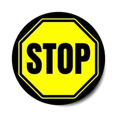 stop sign yellow stickers, magnet