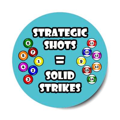 strategic shots equals solid strikes pool balls stickers, magnet