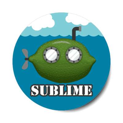 sublime submarine lime fruit stickers, magnet