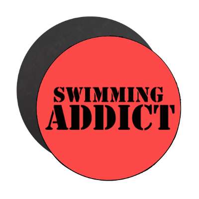 swimming addict stencil stickers, magnet