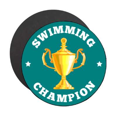 swimming champion trophy stars stickers, magnet