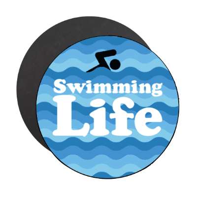 swimming life water waves pool sport stickers, magnet
