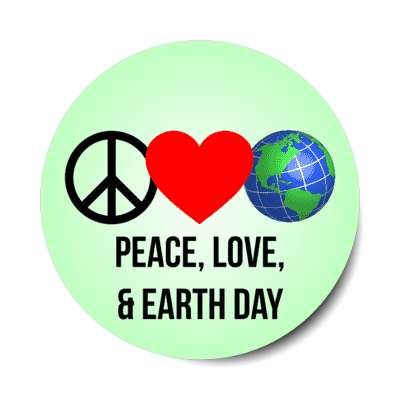symbols peace love and earth day stickers, magnet