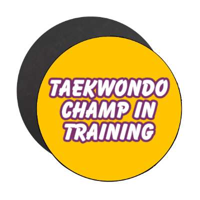 taekwondo champ in training stickers, magnet