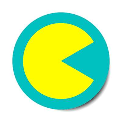 teal border pac man stickers, magnet