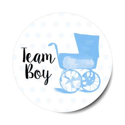 team boy baby stroller blue polka dots stickers, magnet