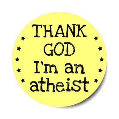 thank god im an atheist stars scribble stickers, magnet