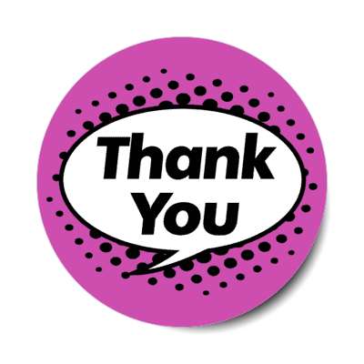 thank you cartoon bubble stylized purple stickers, magnet