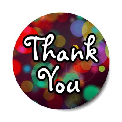 thank you fancy polka dots bokeh stickers, magnet