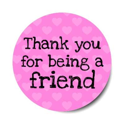 thank you for being a friend heart pattern stickers, magnet