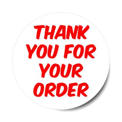 thank you for your order retail red stickers, magnet