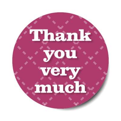 thank you very much dotted lines plum stickers, magnet