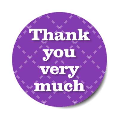 thank you very much dotted lines purple stickers, magnet