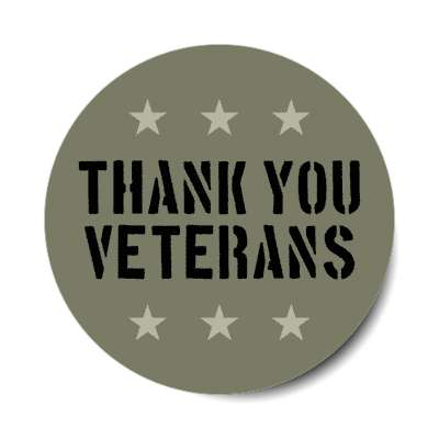 thank you veterans stars classic stickers, magnet