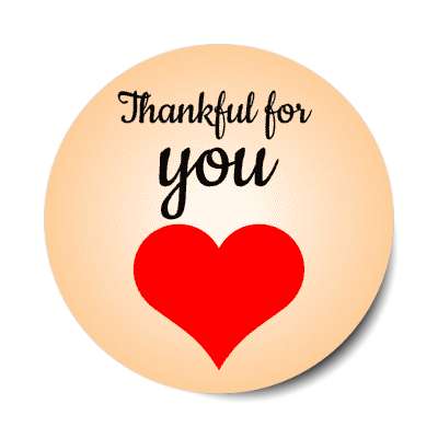 thankful for you heart thanksgiving stickers, magnet