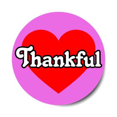 thankful red heart gratitude appreciation purple stickers, magnet