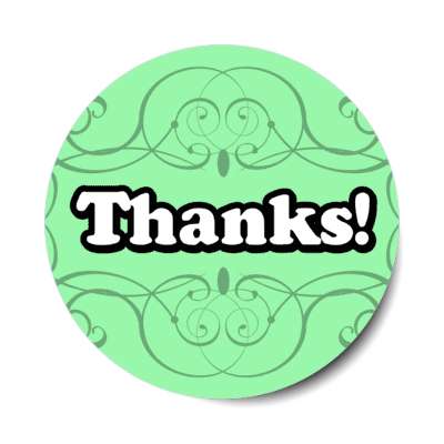 thanks casual fancy decoration lines light green stickers, magnet