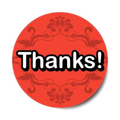 thanks fancy decoration lines red stickers, magnet