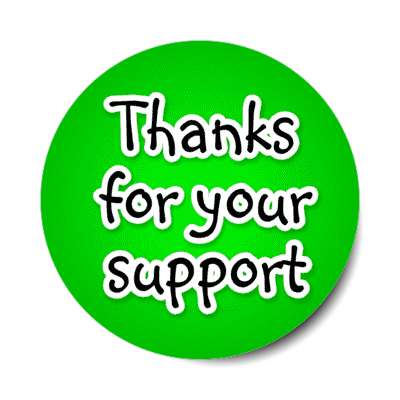thanks for your support cute green stickers, magnet