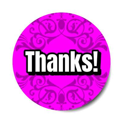 thanks tall fancy decoration lines purple stickers, magnet
