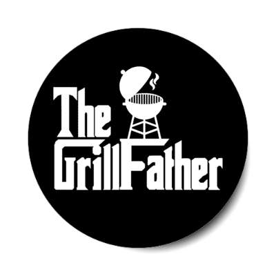 the grillfather funny grill silhouette bbq stickers, magnet